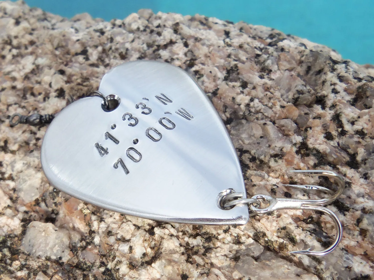 Latitude and Longitude Coordinates Gift for Wedding Day Husband Fishing Lure GPS Coordinates Navigational Sign Directional Location We Met