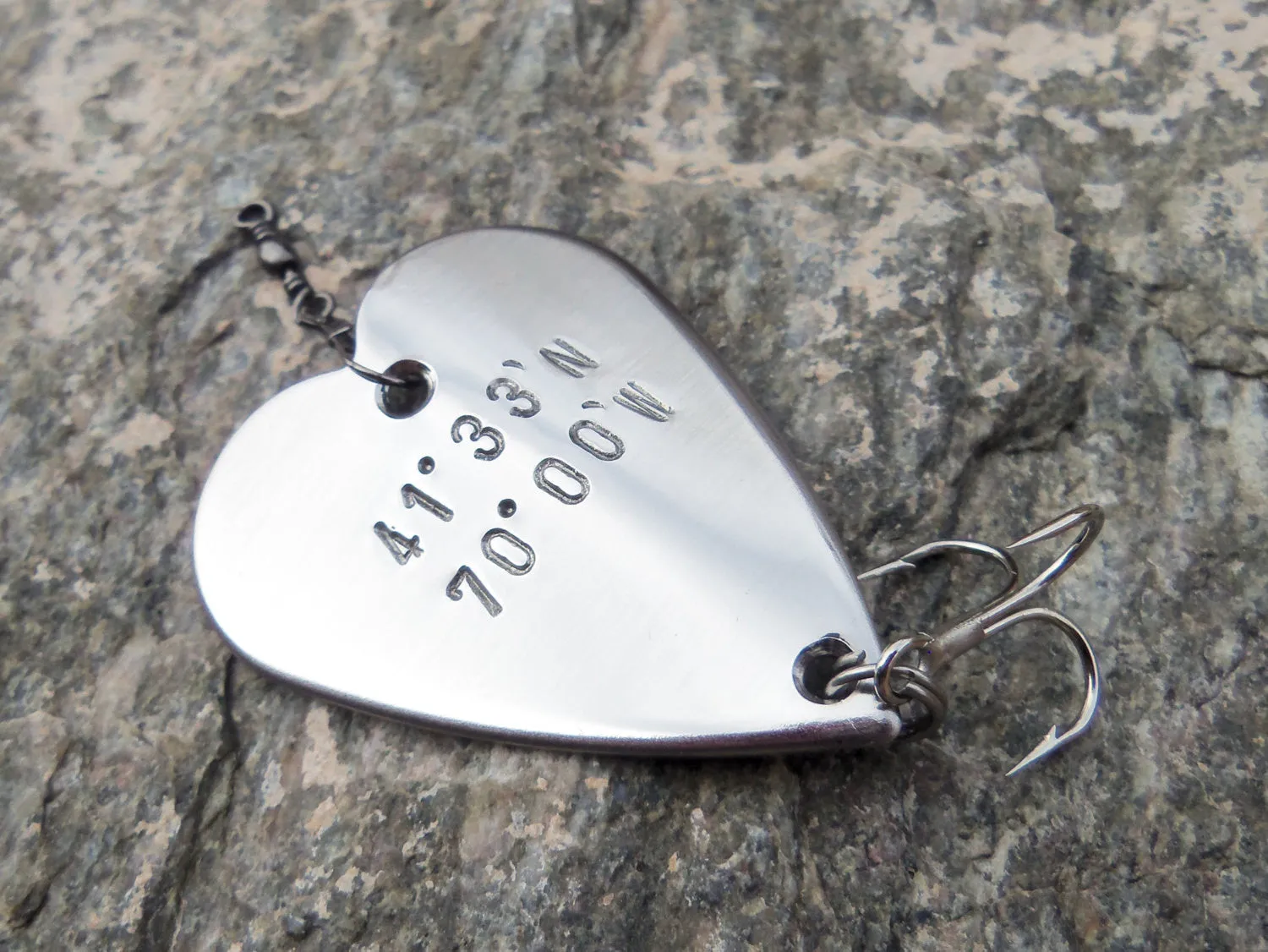 Latitude and Longitude Coordinates Gift for Wedding Day Husband Fishing Lure GPS Coordinates Navigational Sign Directional Location We Met