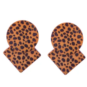 Leopard Print Acrylic Stud Earrings Vienna Verve Collection