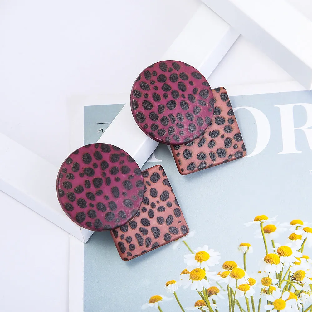 Leopard Print Acrylic Stud Earrings Vienna Verve Collection