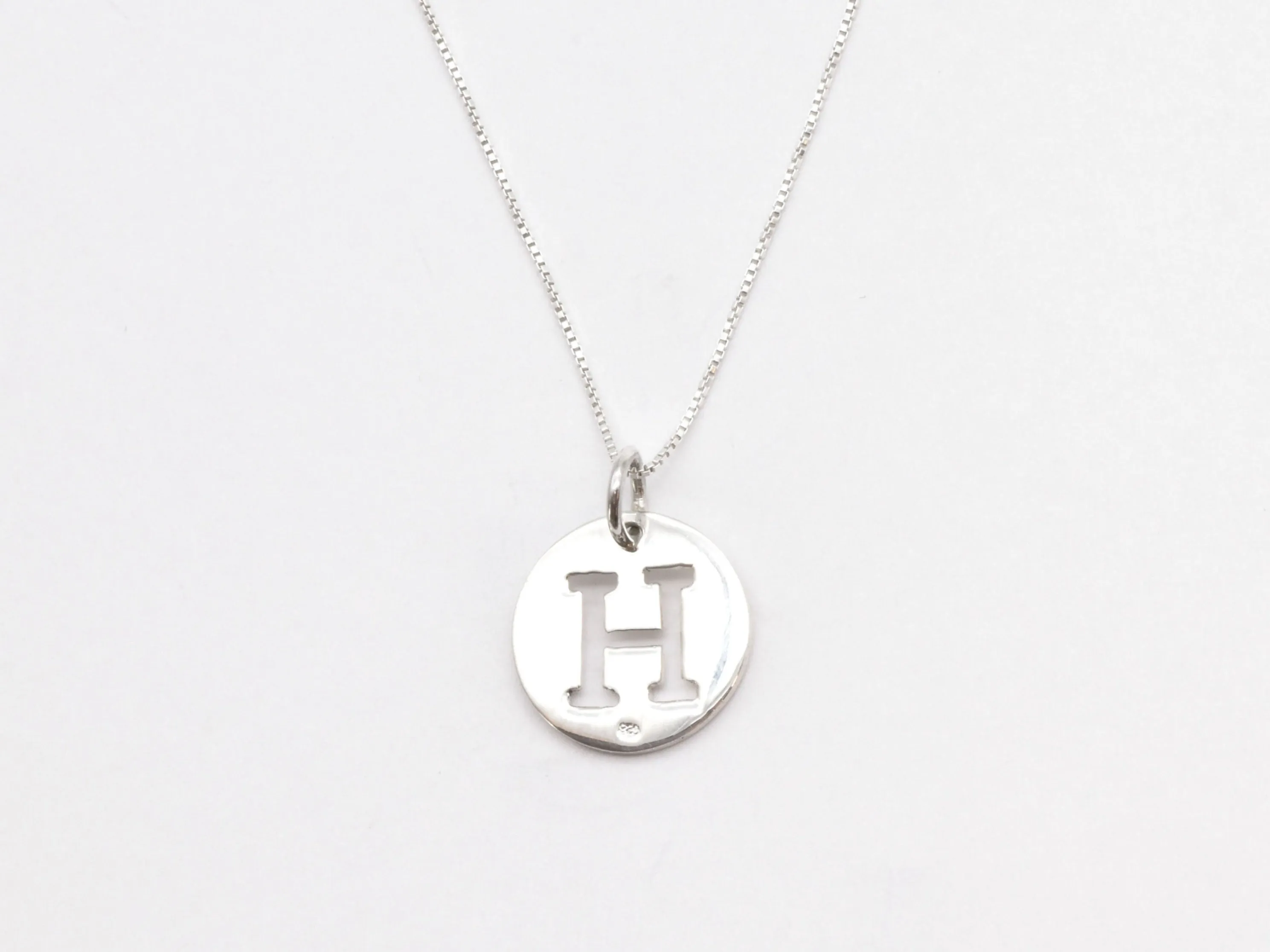 Letter H Pendant - Disc Letter Necklace - Alphabet Letter Necklace