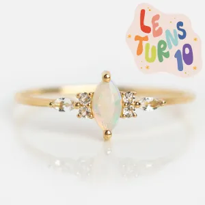 Limited Edition 10th Birthday Solid Gold Opal Ring