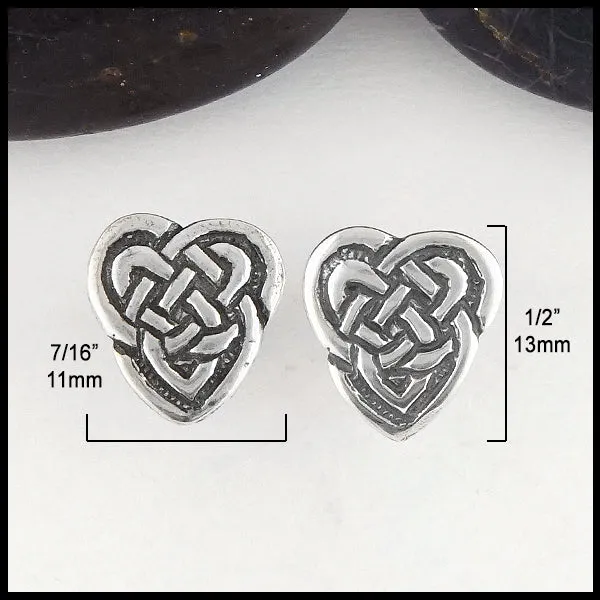 Maggie's Heart Knot Drop or Post Earrings in Silver