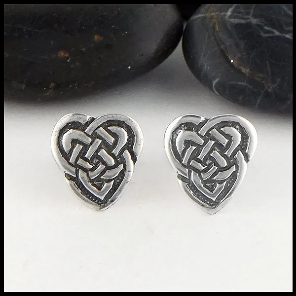 Maggie's Heart Knot Drop or Post Earrings in Silver