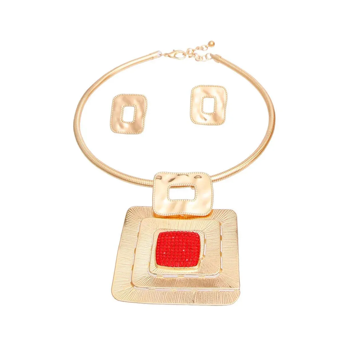 Make a Bold Statement: Focus on Red Fashion Necklace Set