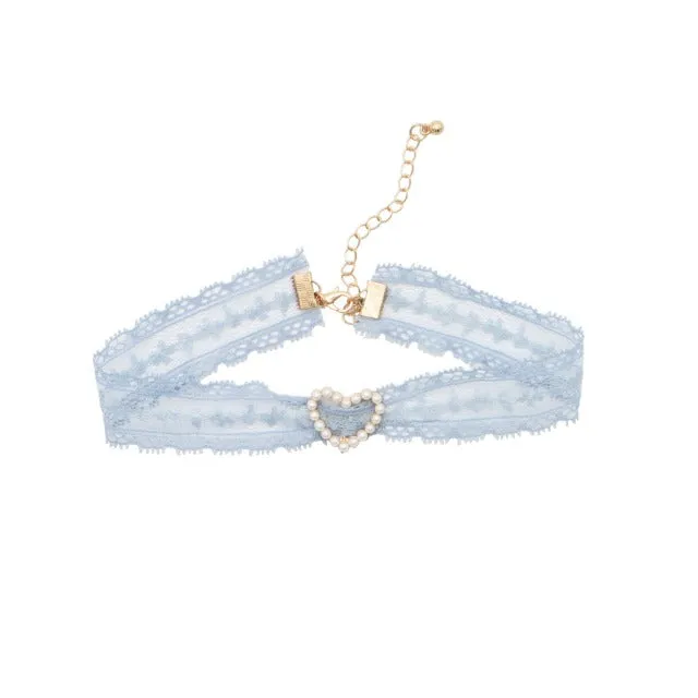 MAYTRENDS  - Romantic Blue Lace Choker