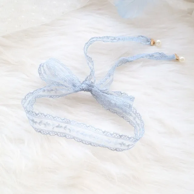 MAYTRENDS  - Romantic Blue Lace Choker