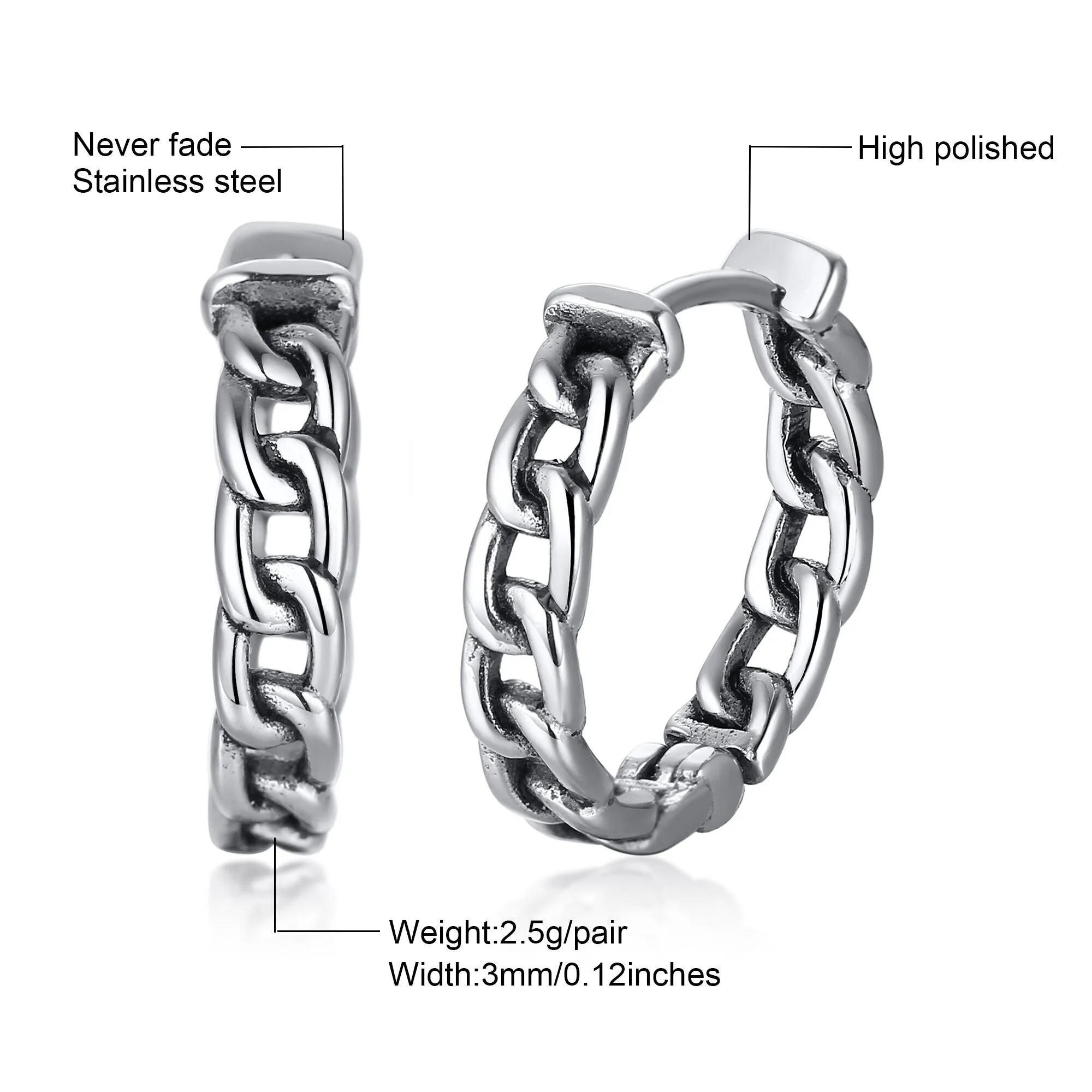 Mens Dragon Hoop Earrings