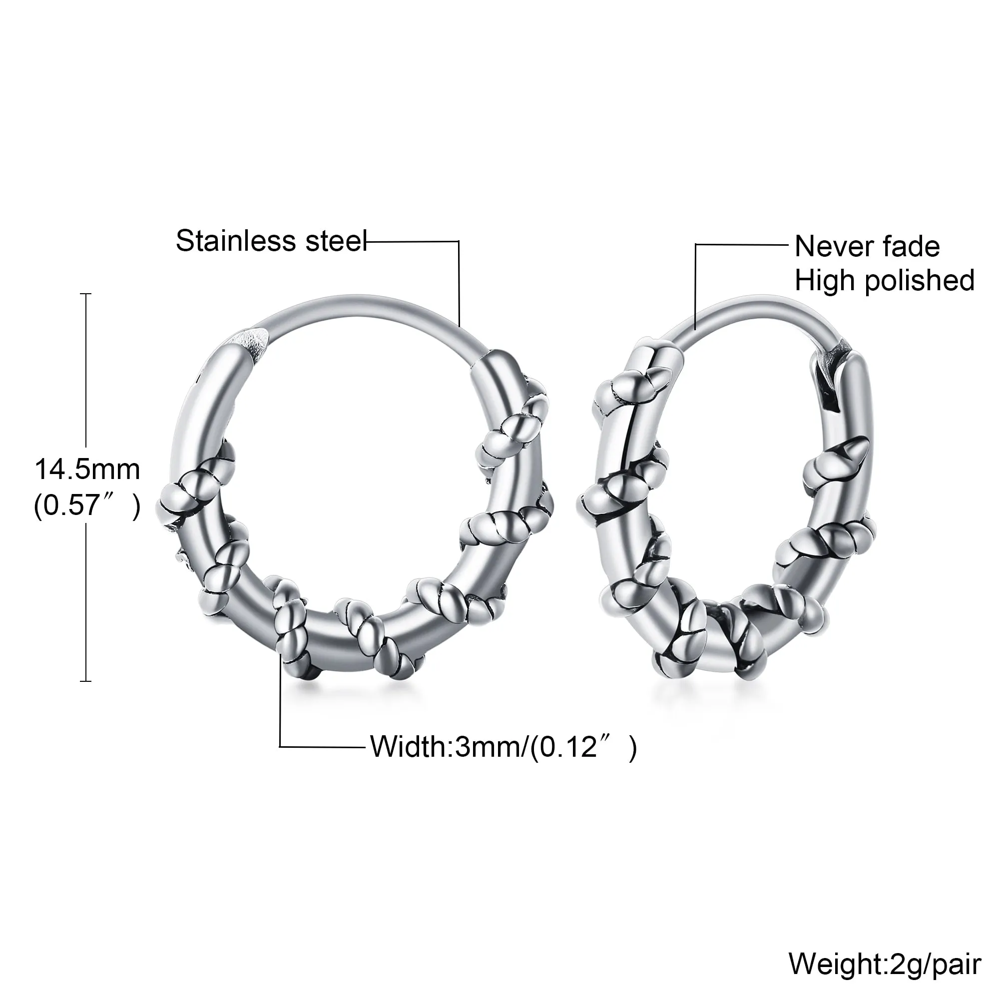 Mens Dragon Hoop Earrings