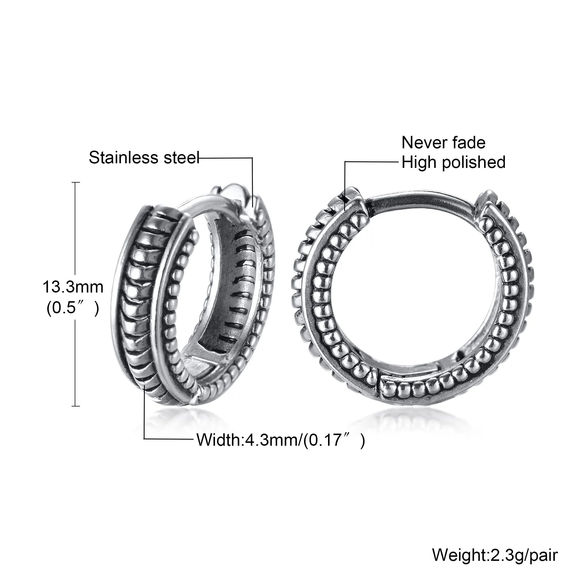 Mens Dragon Hoop Earrings