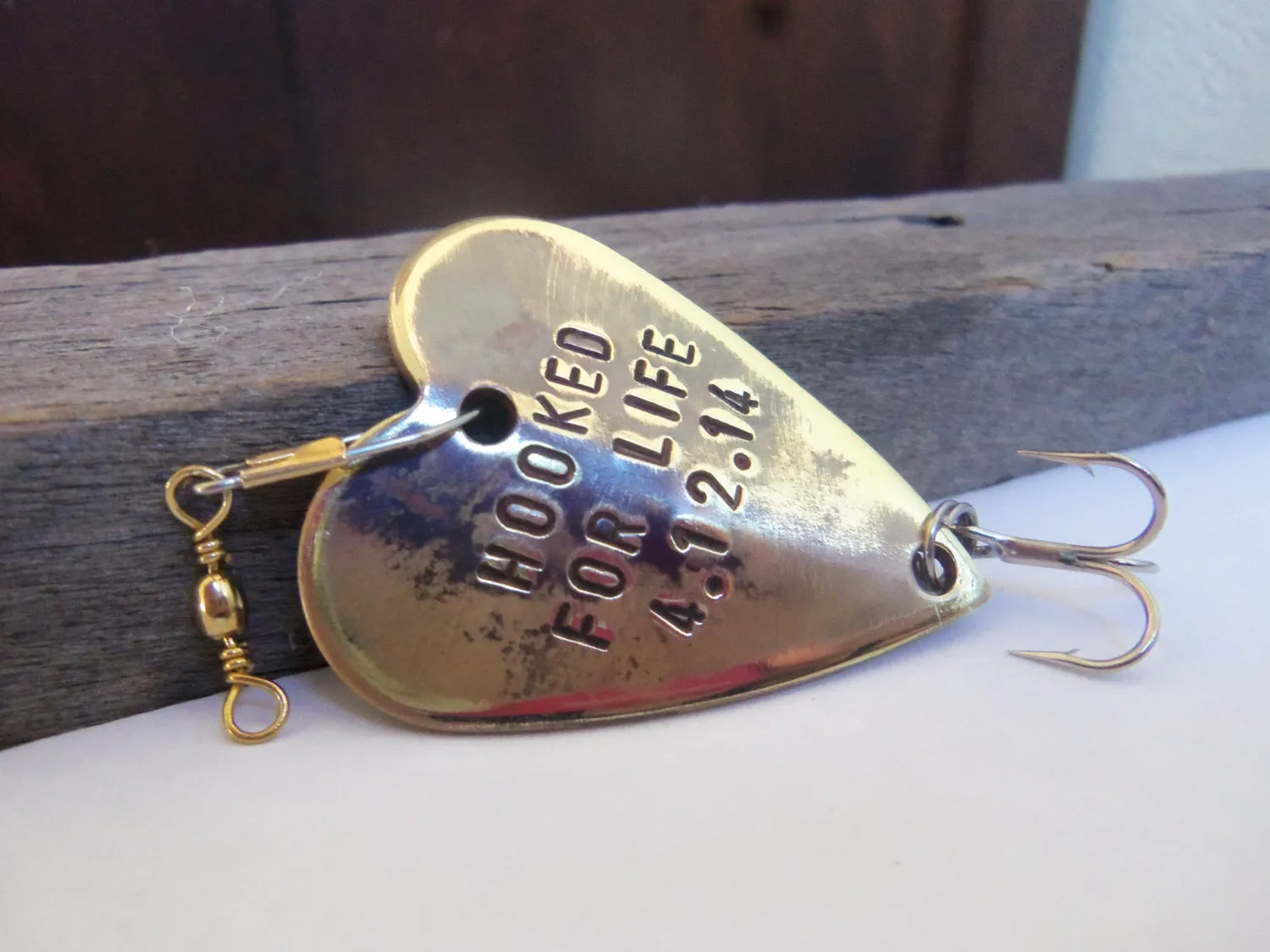 Mens Valentine for Husband Gift for Him Hooked for Life Fishing Lure Sports Personalized Husband Wife Boyfriend Girlfriend Wedding Groom Man