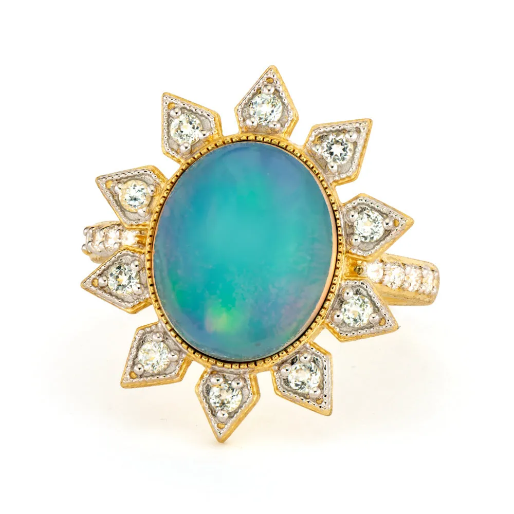 Moroccan Opal Sunburst Ring