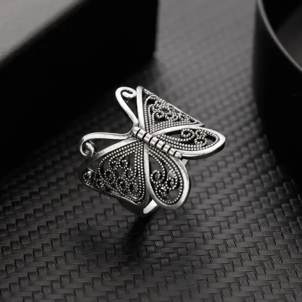 New Fashion Butterfly Rings Shiny Cubic Zirconia Leaves Geometric Adjustable Finger Ring Girls Minimalist Dainty Jewlery Gifts