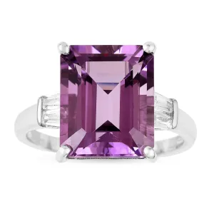 Octagon Purple Amethyst Ring