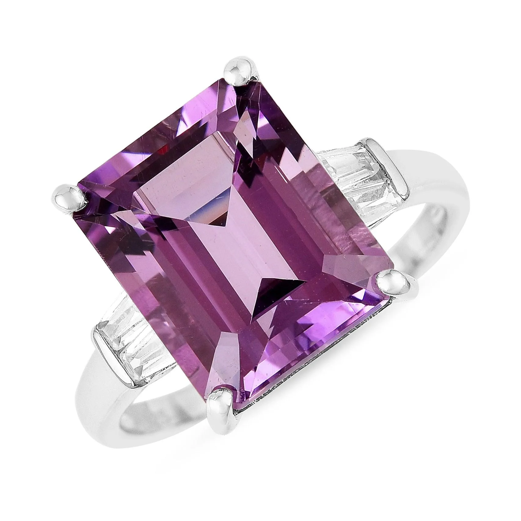 Octagon Purple Amethyst Ring