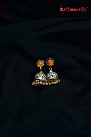 Orange Filigree Jhumka (Earring Tops)