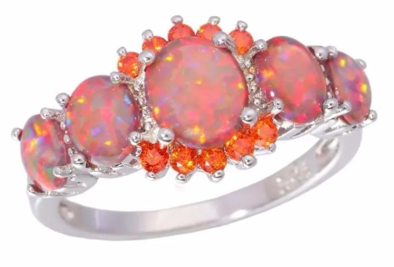 Orange Fire Opal Ring