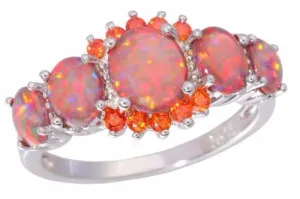 Orange Fire Opal Ring