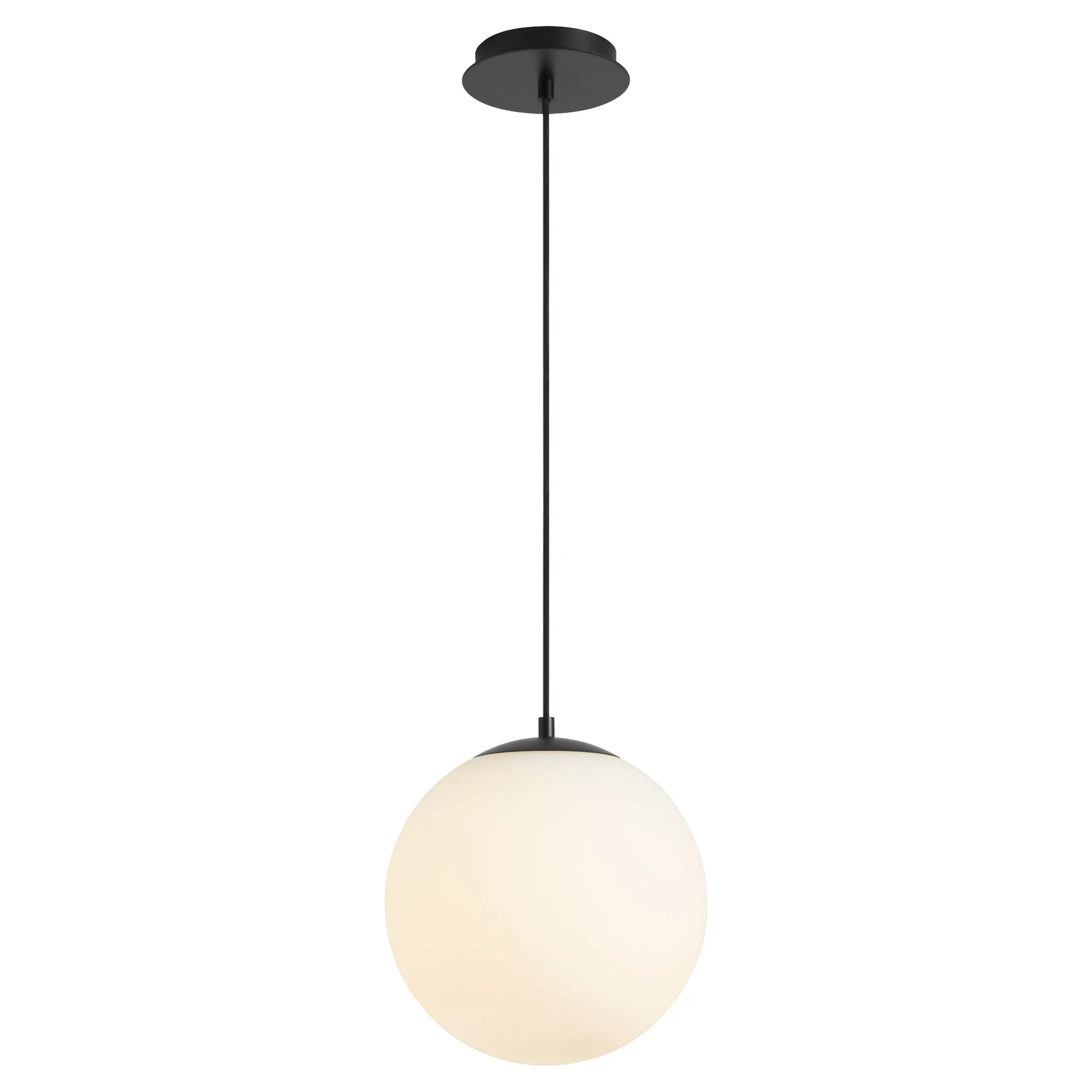 Oxygen Luna 3-673-15 Classic Timeless Glass Globe LED Pendant Light 12 Inch - Black