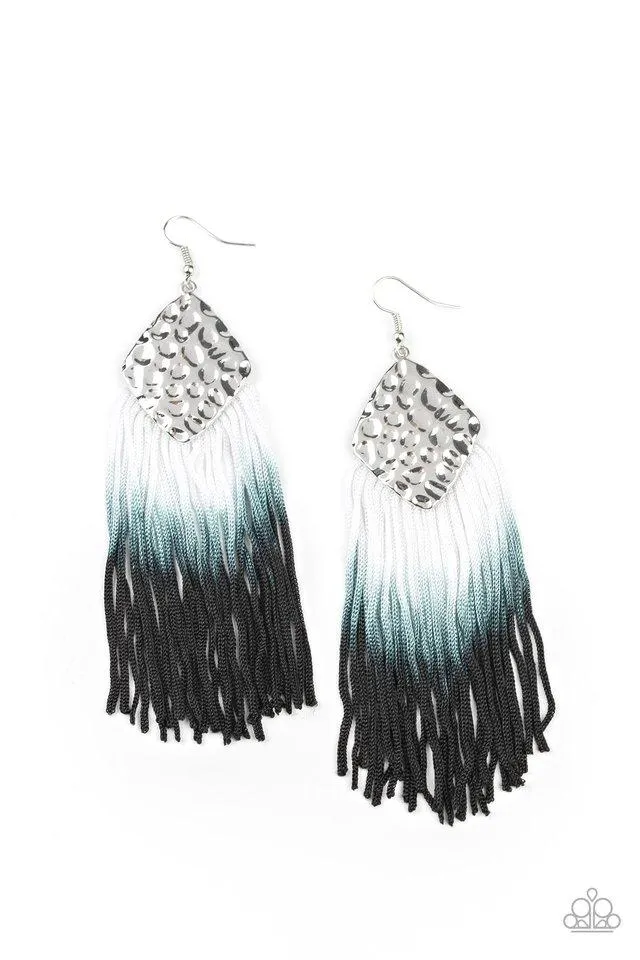 Paparazzi Earring ~ Dip In - Black