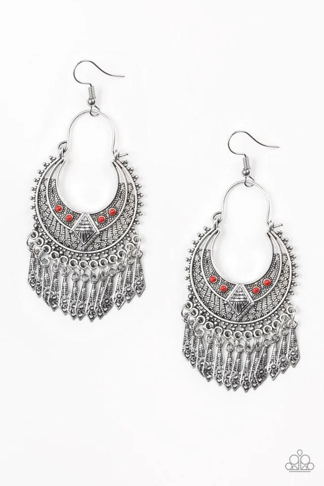 Paparazzi Earring ~ Walk On The Wildside - Red