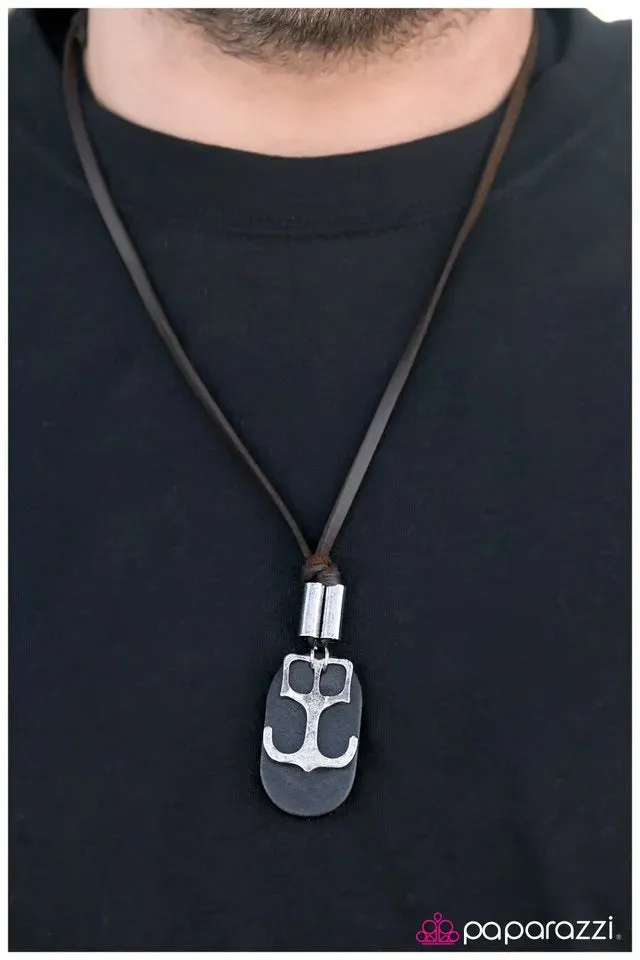 Paparazzi Necklace ~ Give Em The Axe - Brown