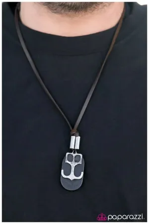 Paparazzi Necklace ~ Give Em The Axe - Brown