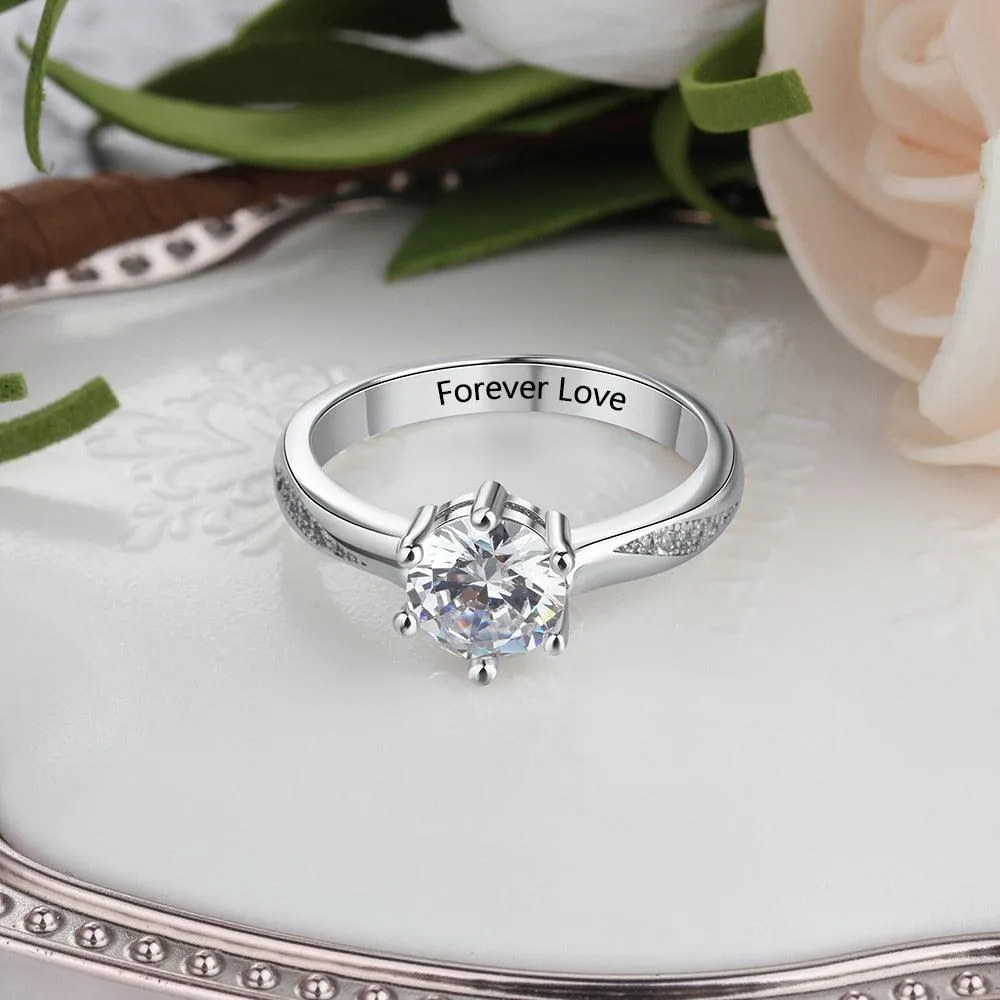 Personalized 925 Sterling Silver Rings - Classic Wedding Ring - Gifts for Women