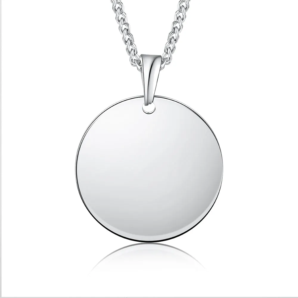 Personalized Black and White Round Picture Necklace