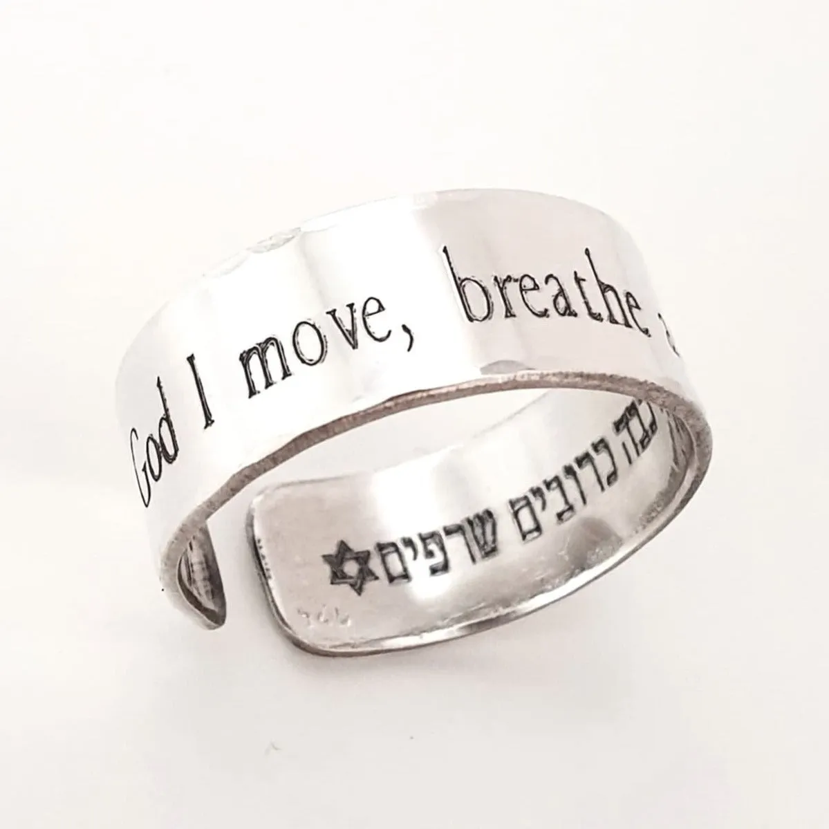 Personalized Breathe Message Ring - Sustainable Gift