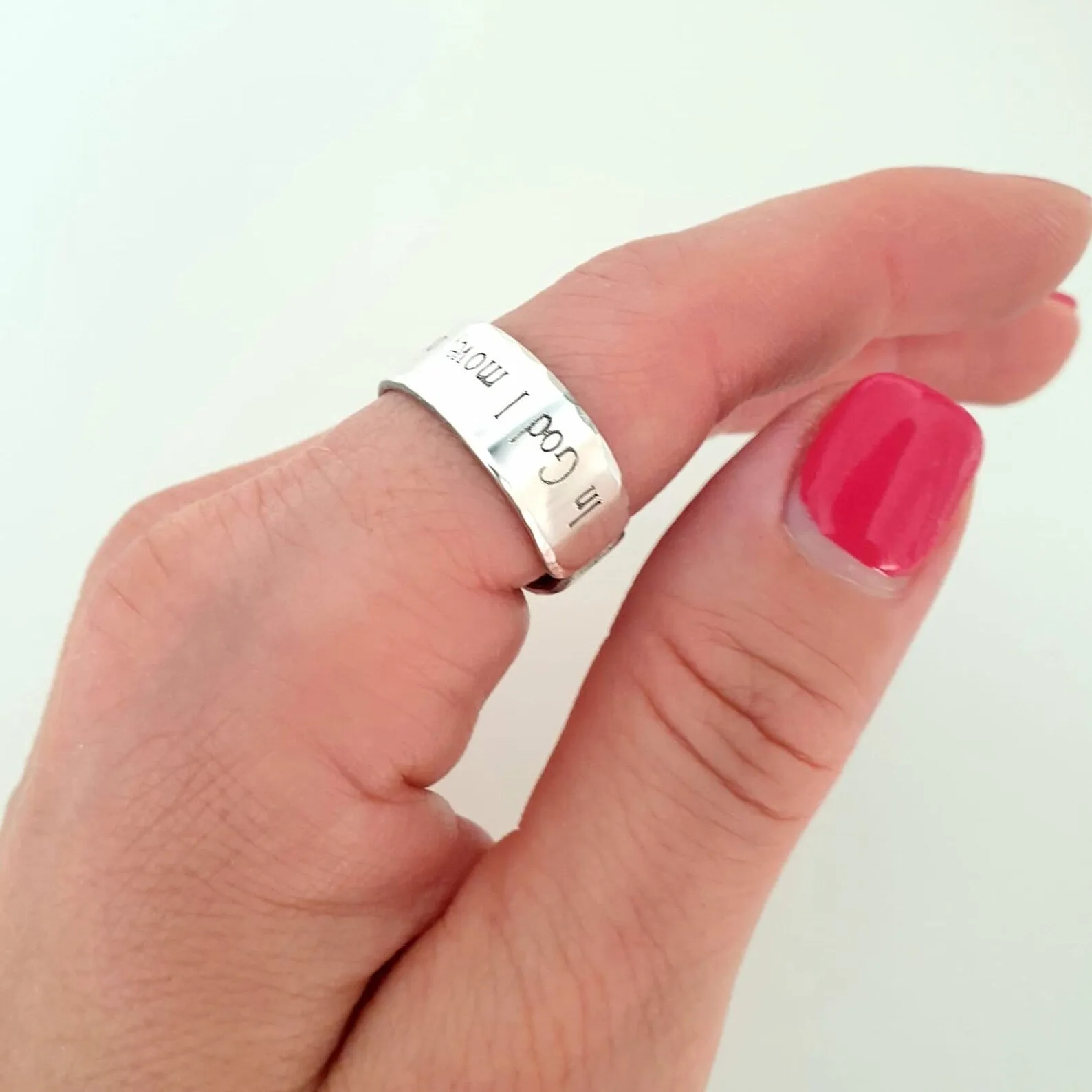 Personalized Breathe Message Ring - Sustainable Gift