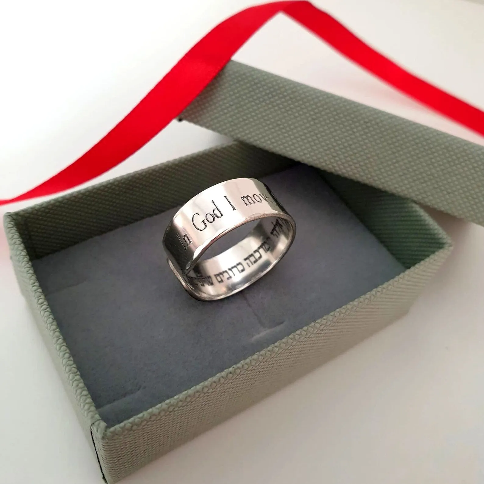 Personalized Breathe Message Ring - Sustainable Gift