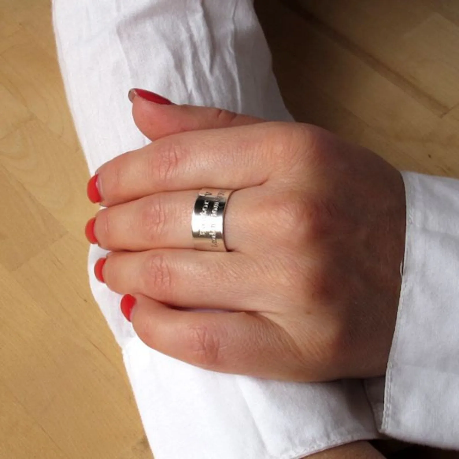 Personalized Breathe Message Ring - Sustainable Gift