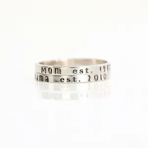 Personalized Established Date Ring