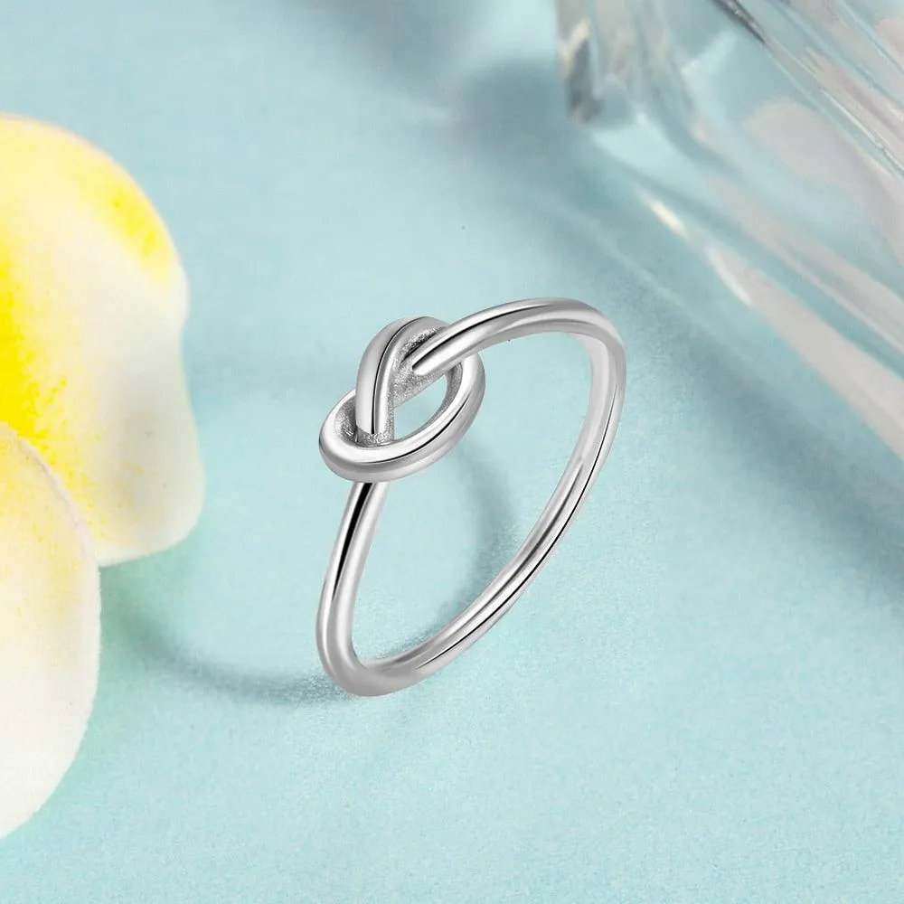 Personalized Sterling Silver Ring - Knot My Heart - Fashion Jewelry - Gift for Lovers and Friends