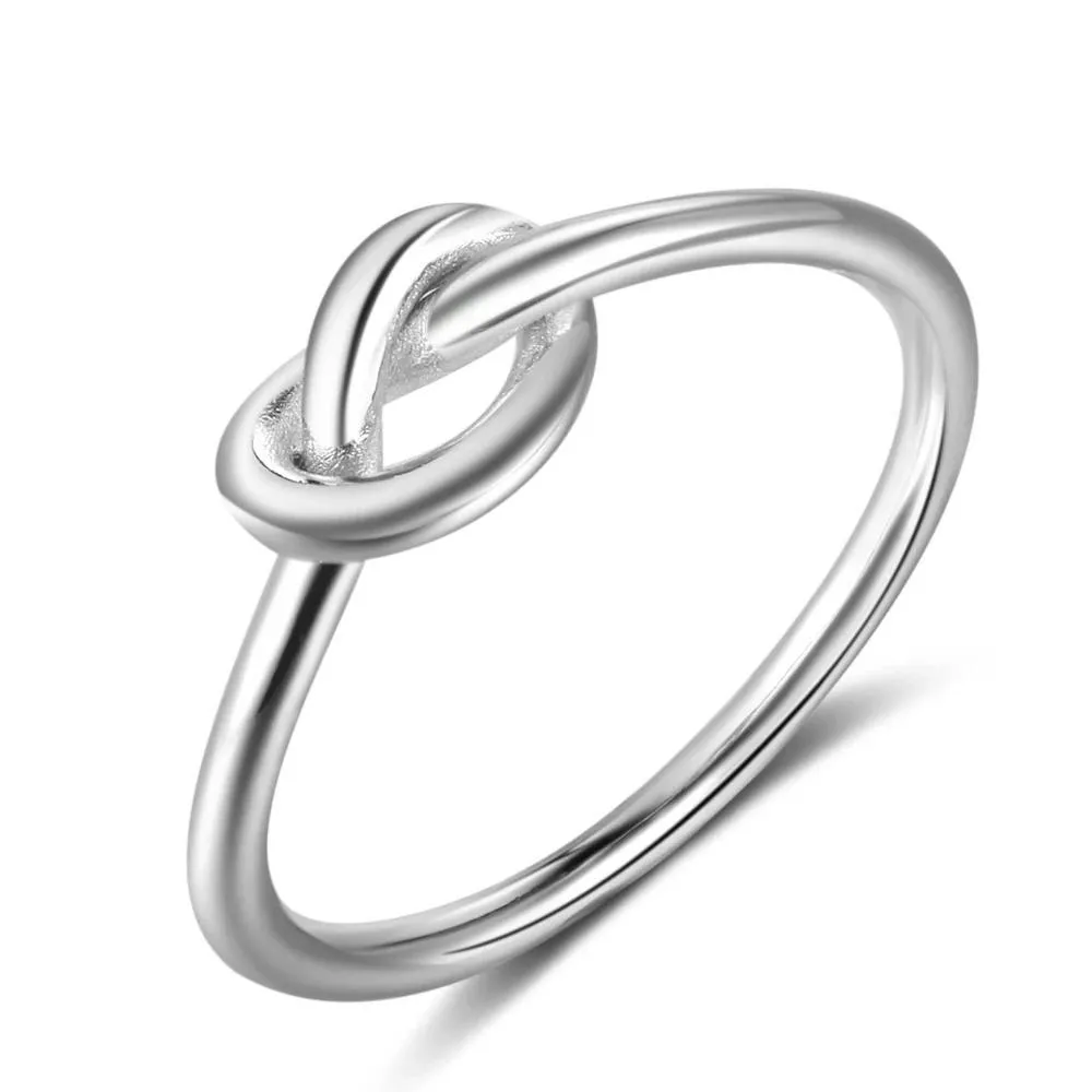 Personalized Sterling Silver Ring - Knot My Heart - Fashion Jewelry - Gift for Lovers and Friends