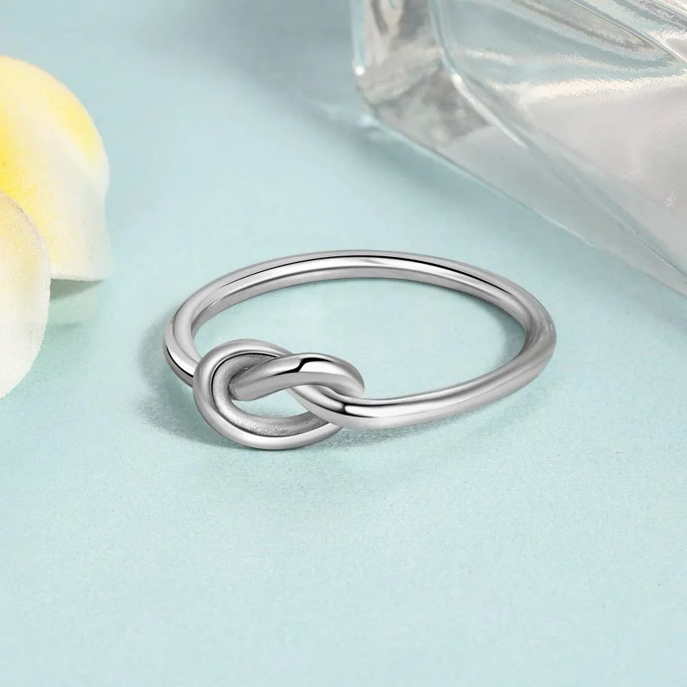 Personalized Sterling Silver Ring - Knot My Heart - Fashion Jewelry - Gift for Lovers and Friends