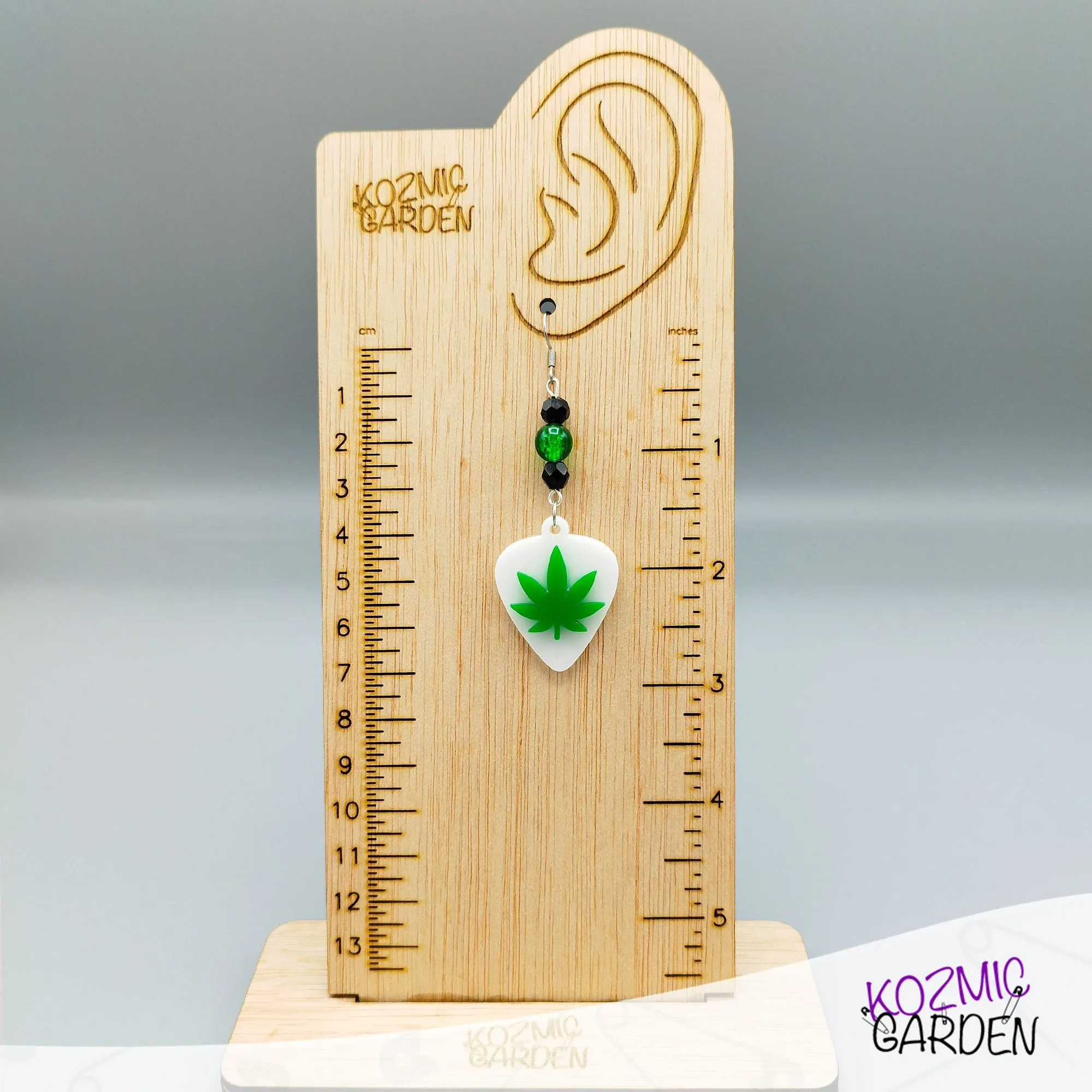 Pot Leaf Guitar Pick Earrings - Let's Get Stoned!