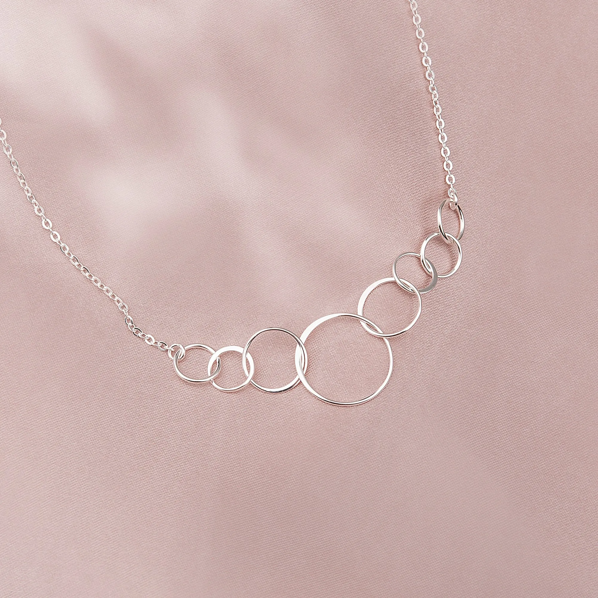 "Happy 80th Birthday" Card and Interlocking Rings Necklace