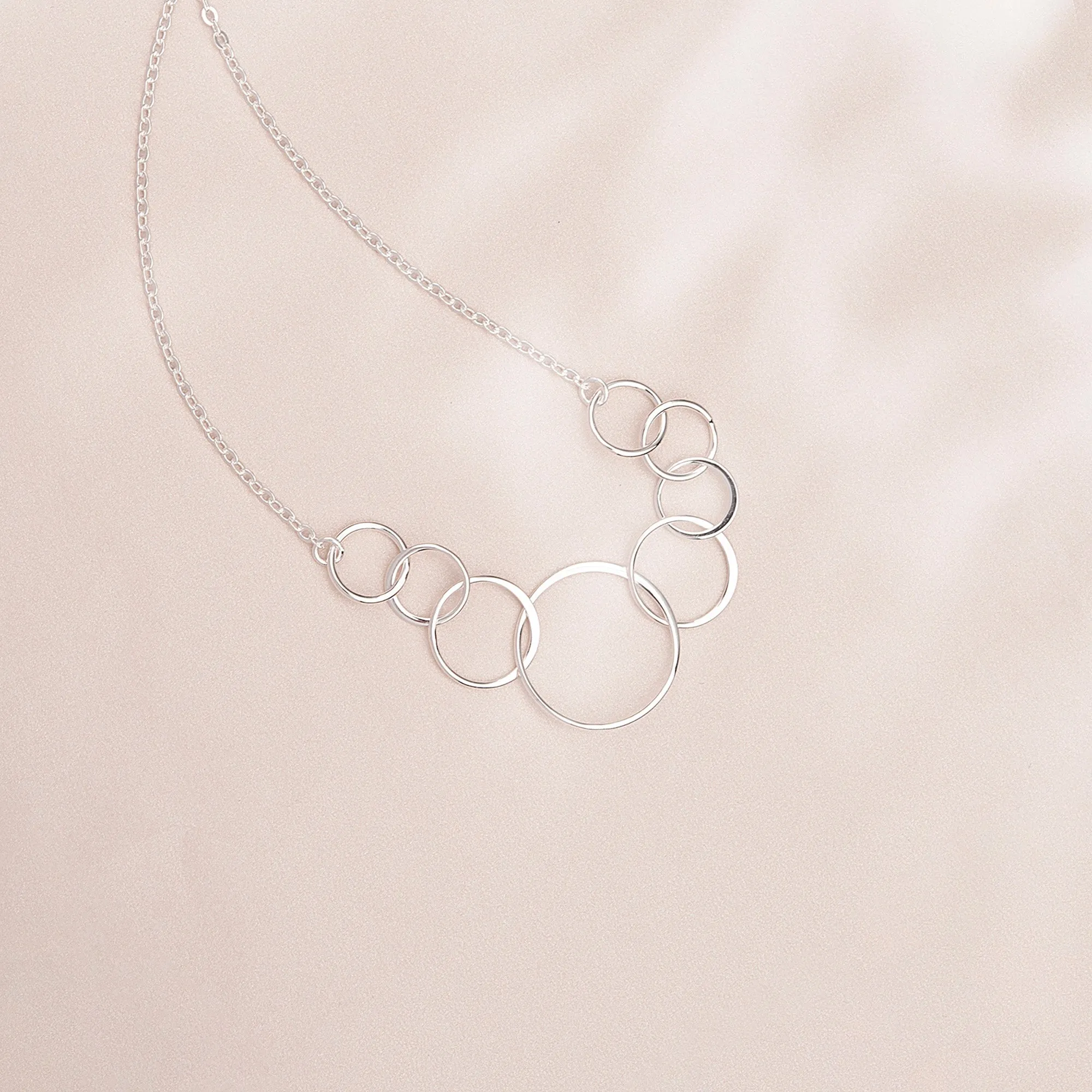 "Happy 80th Birthday" Card and Interlocking Rings Necklace