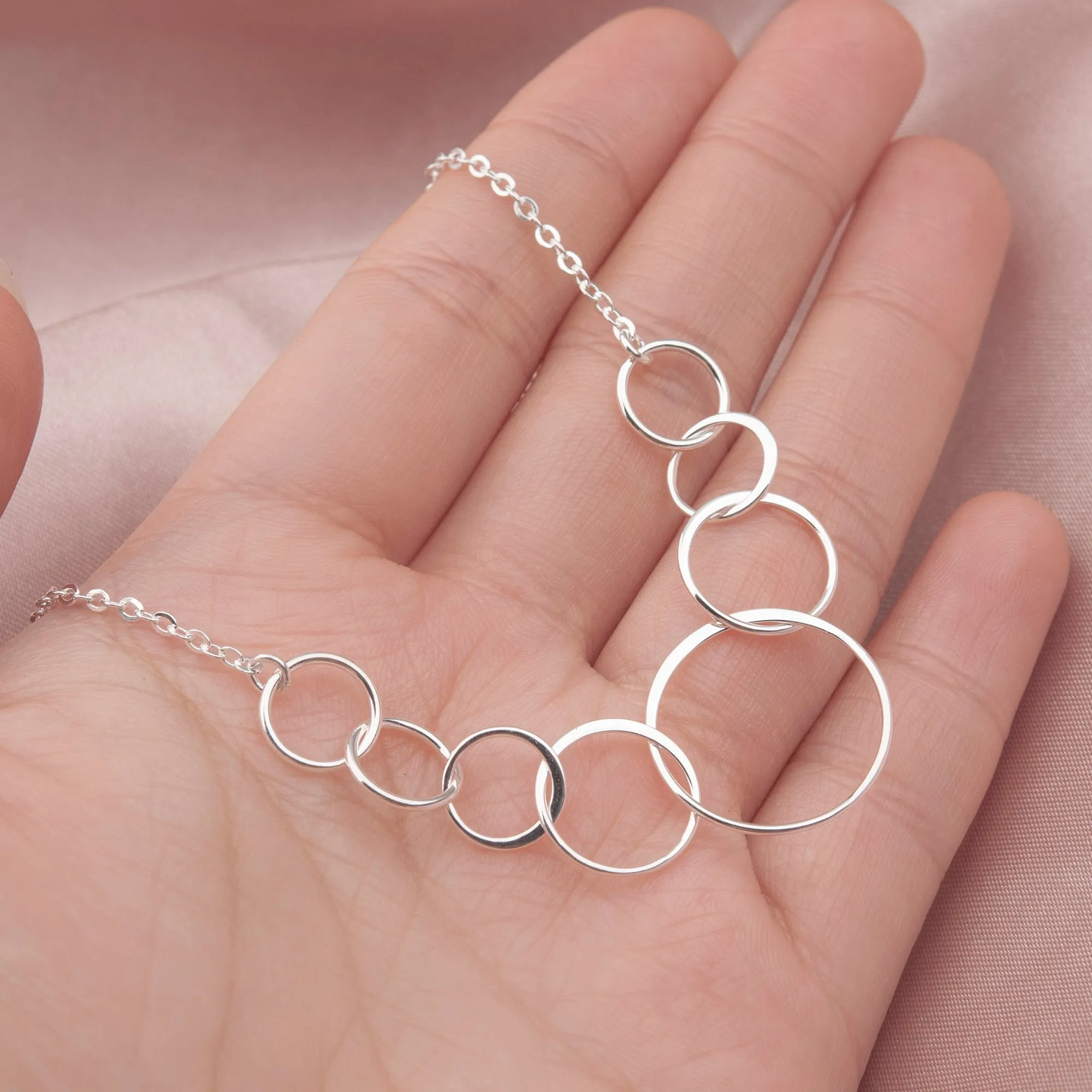 "Happy 80th Birthday" Card and Interlocking Rings Necklace