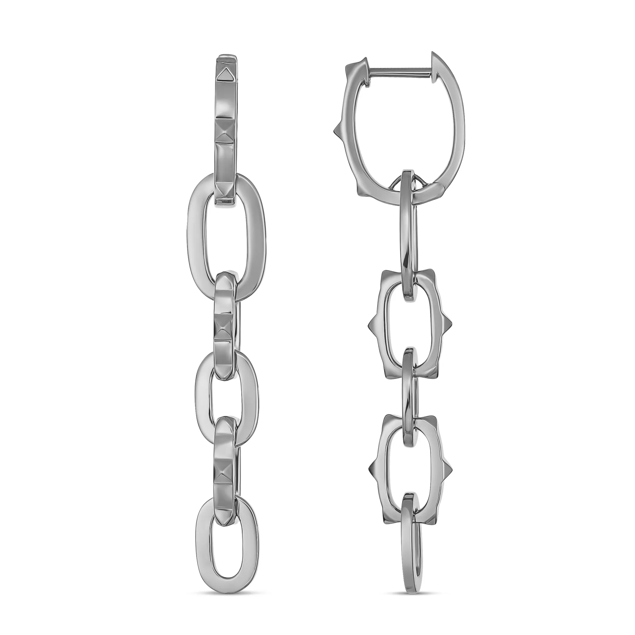 R.08® Chain Drop Earrings | 18K White Gold