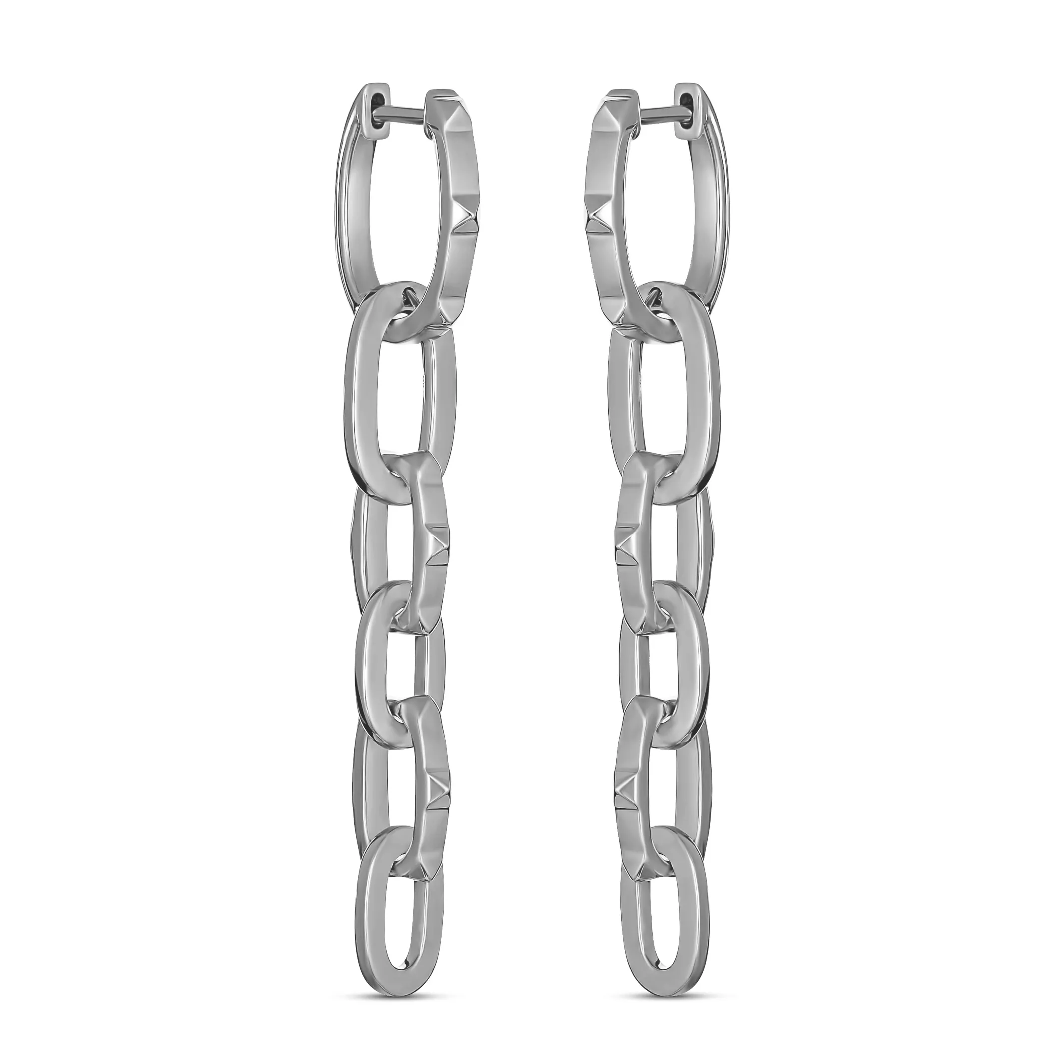 R.08® Chain Drop Earrings | 18K White Gold