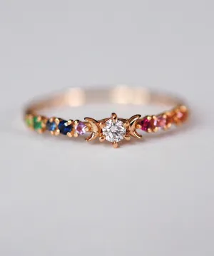 Rainbow Stardust Ring - Ready-to-ship