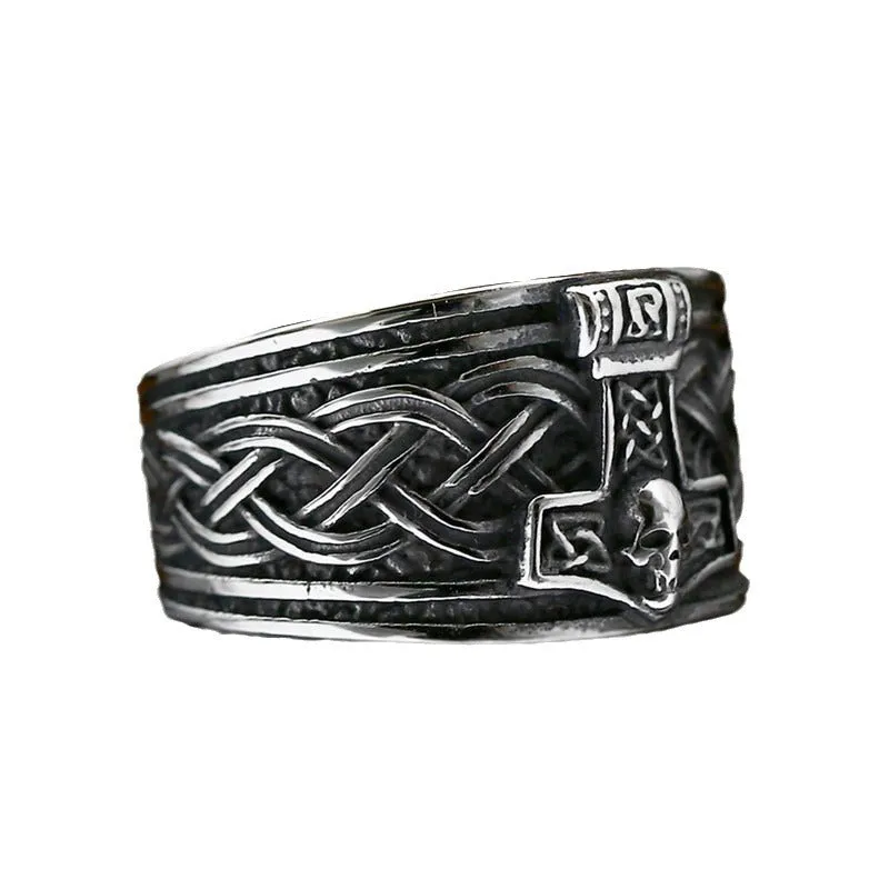 Retro Viking Pirate Anchor Stainless Steel Celtic Knot Ring for Men - Wholesale Collection