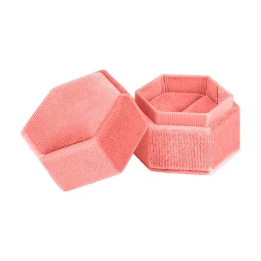 Ribbed Velvet Hexagon Ring Box, Forever Collection