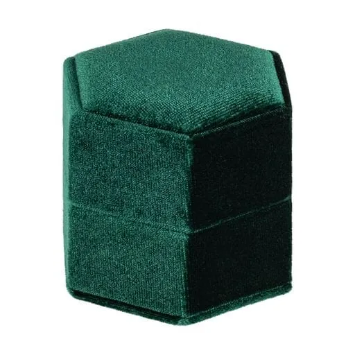 Ribbed Velvet Hexagon Ring Box, Forever Collection