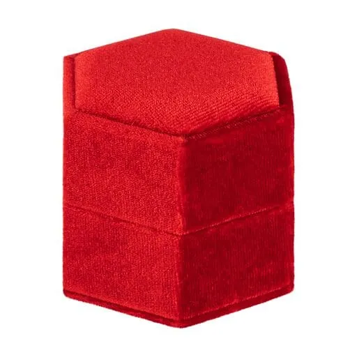 Ribbed Velvet Hexagon Ring Box, Forever Collection