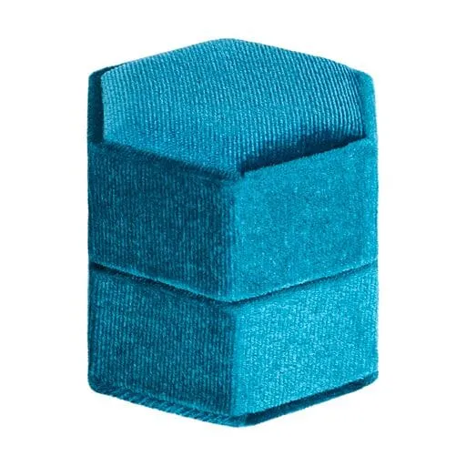 Ribbed Velvet Hexagon Ring Box, Forever Collection