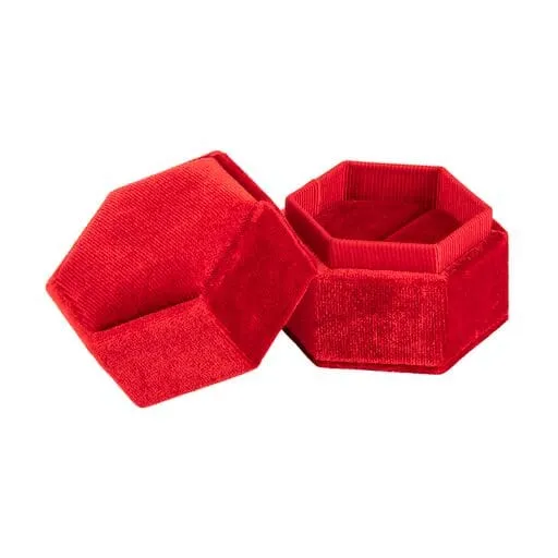 Ribbed Velvet Hexagon Ring Box, Forever Collection